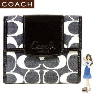 Coach(コーチ) 財布 ペネロピ シャンタン シグネチャー フレンチ パース ブラック 42213